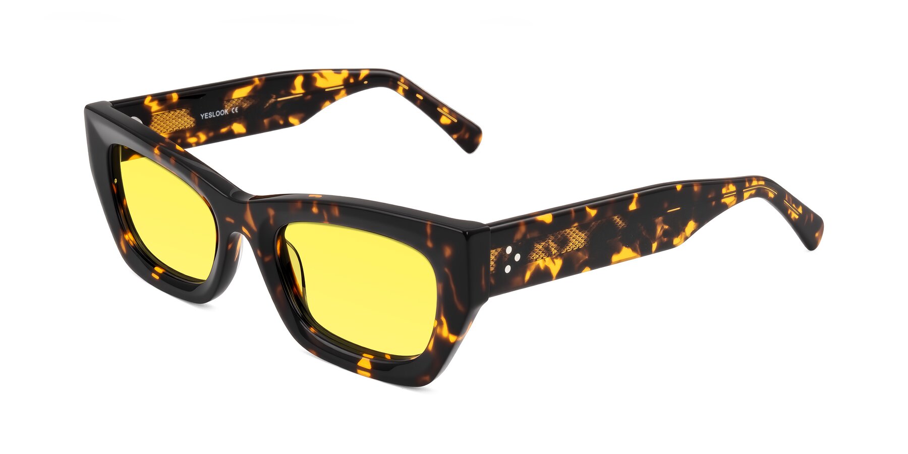 Angle of Rex in Tortoise with Medium Yellow Tinted Lenses