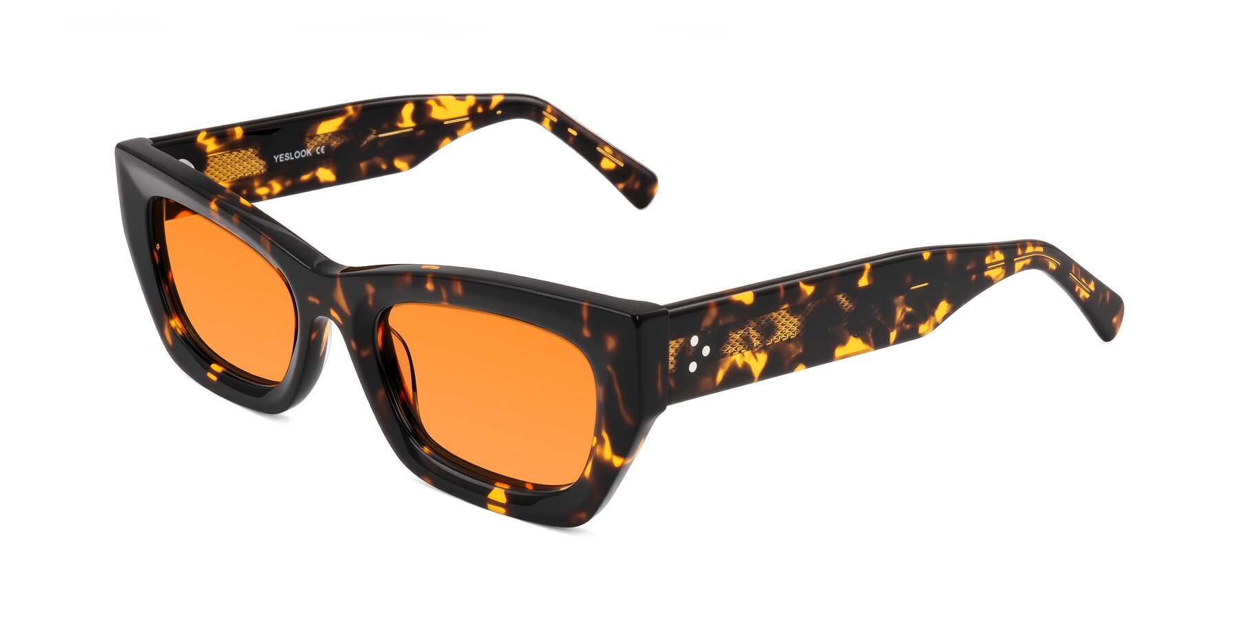Angle of Rex in Tortoise with Orange Tinted Lenses