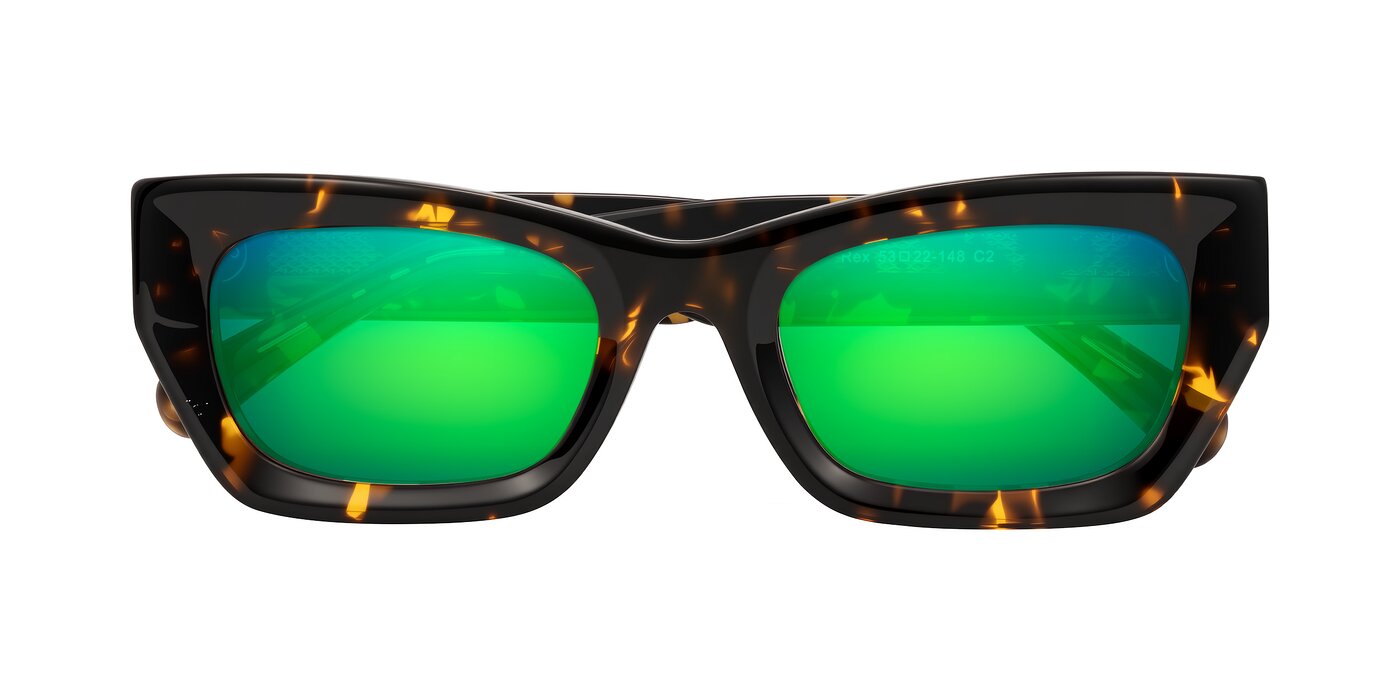 Rex - Tortoise Flash Mirrored Sunglasses