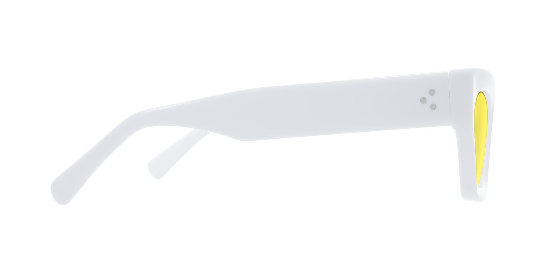 Side of Rex in White with Medium Yellow Tinted Lenses