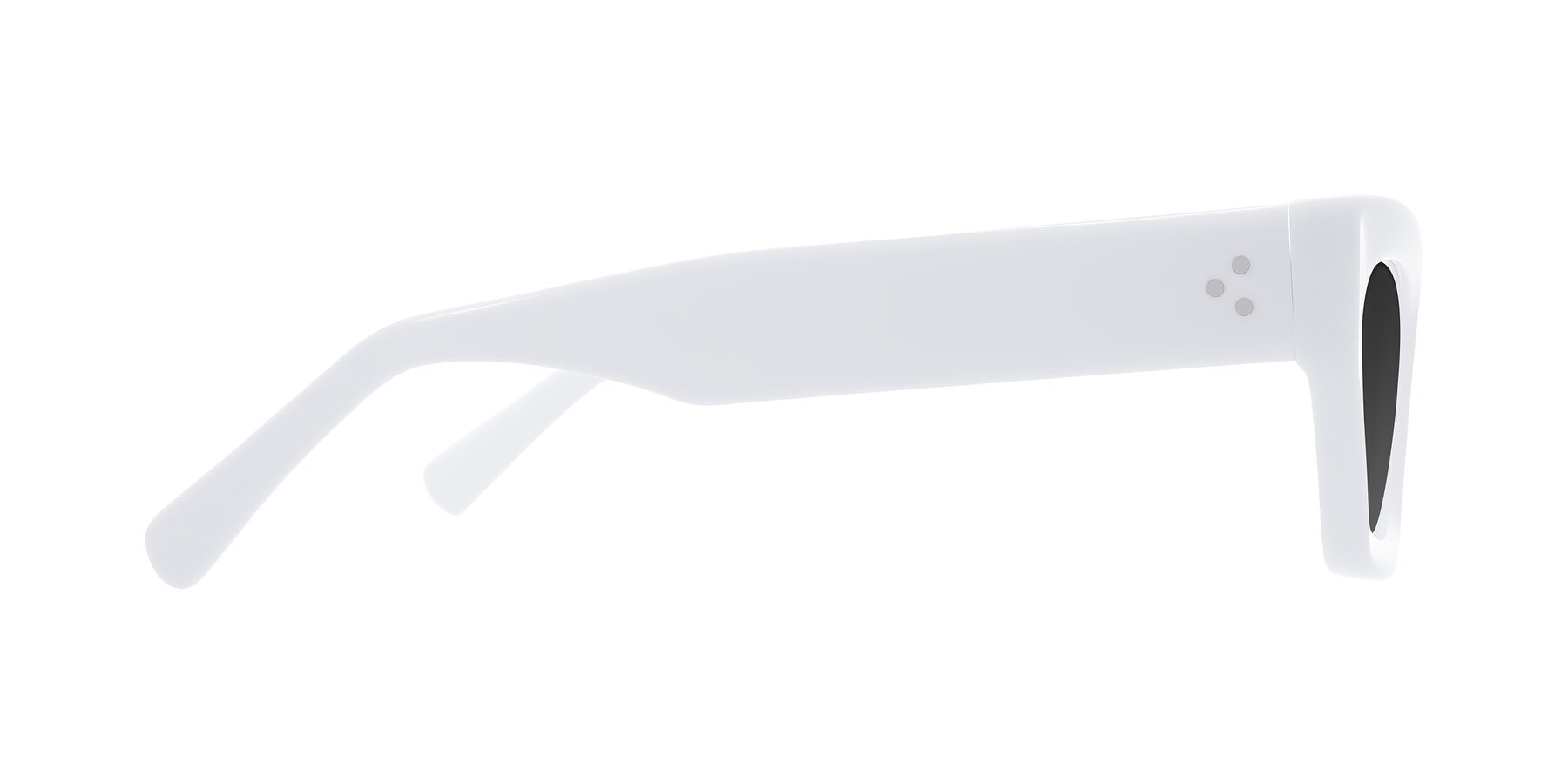 Side of Rex in White with Gray Tinted Lenses