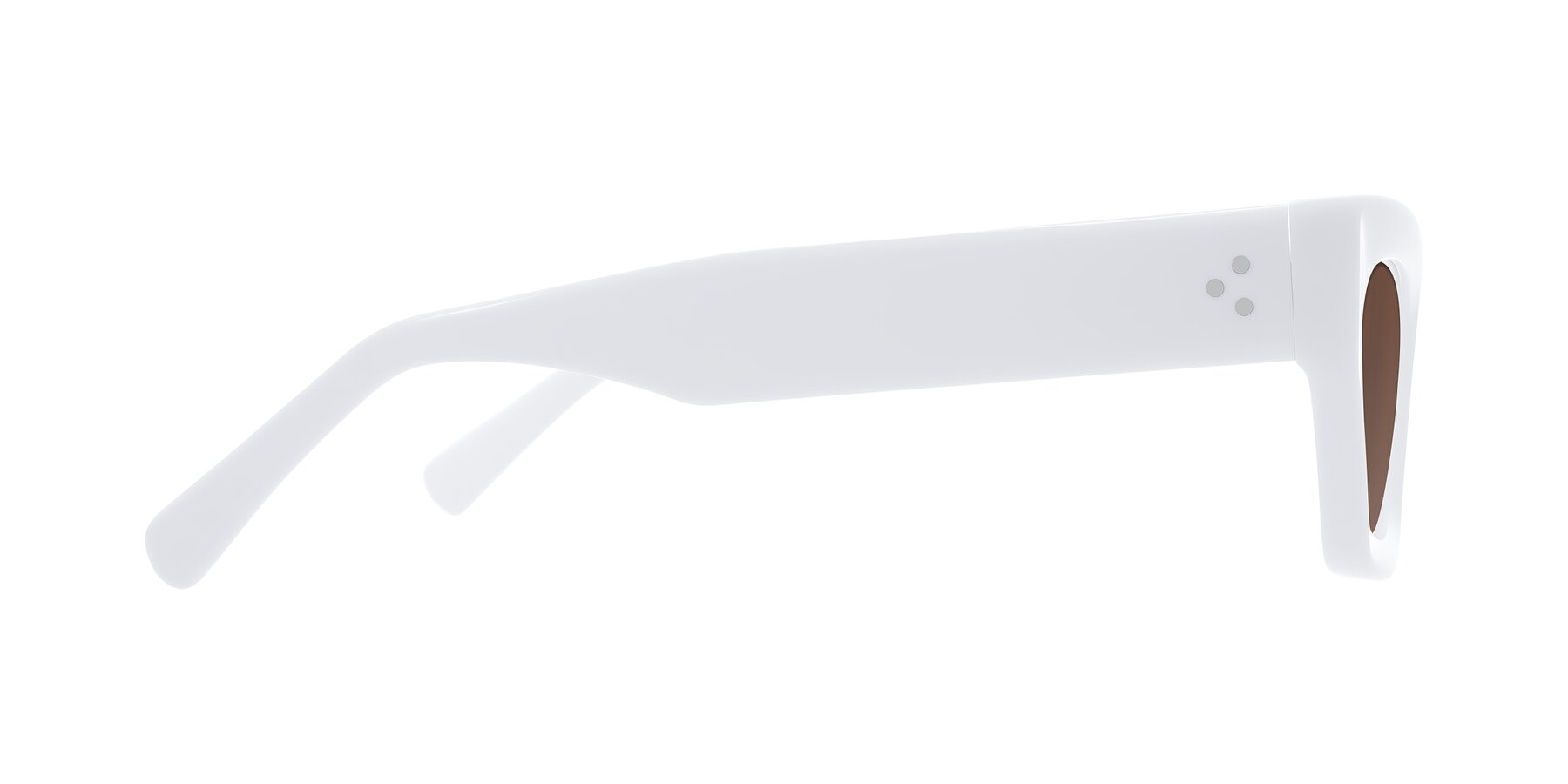 Side of Rex in White with Brown Tinted Lenses