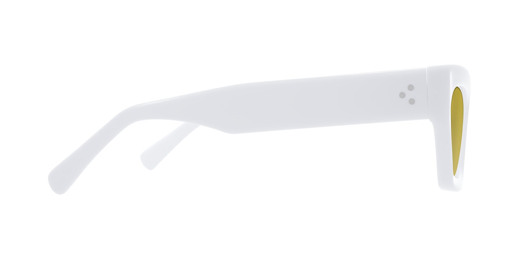 Side of Rex in White with Champagne Tinted Lenses