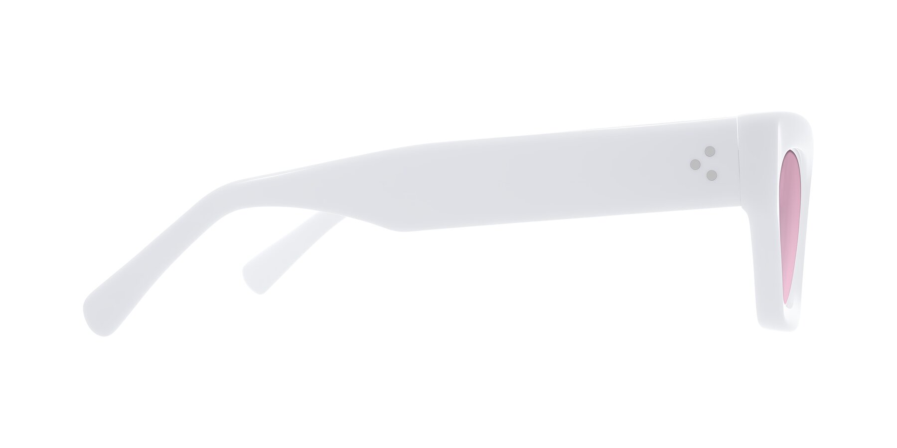 Side of Rex in White with Light Wine Tinted Lenses
