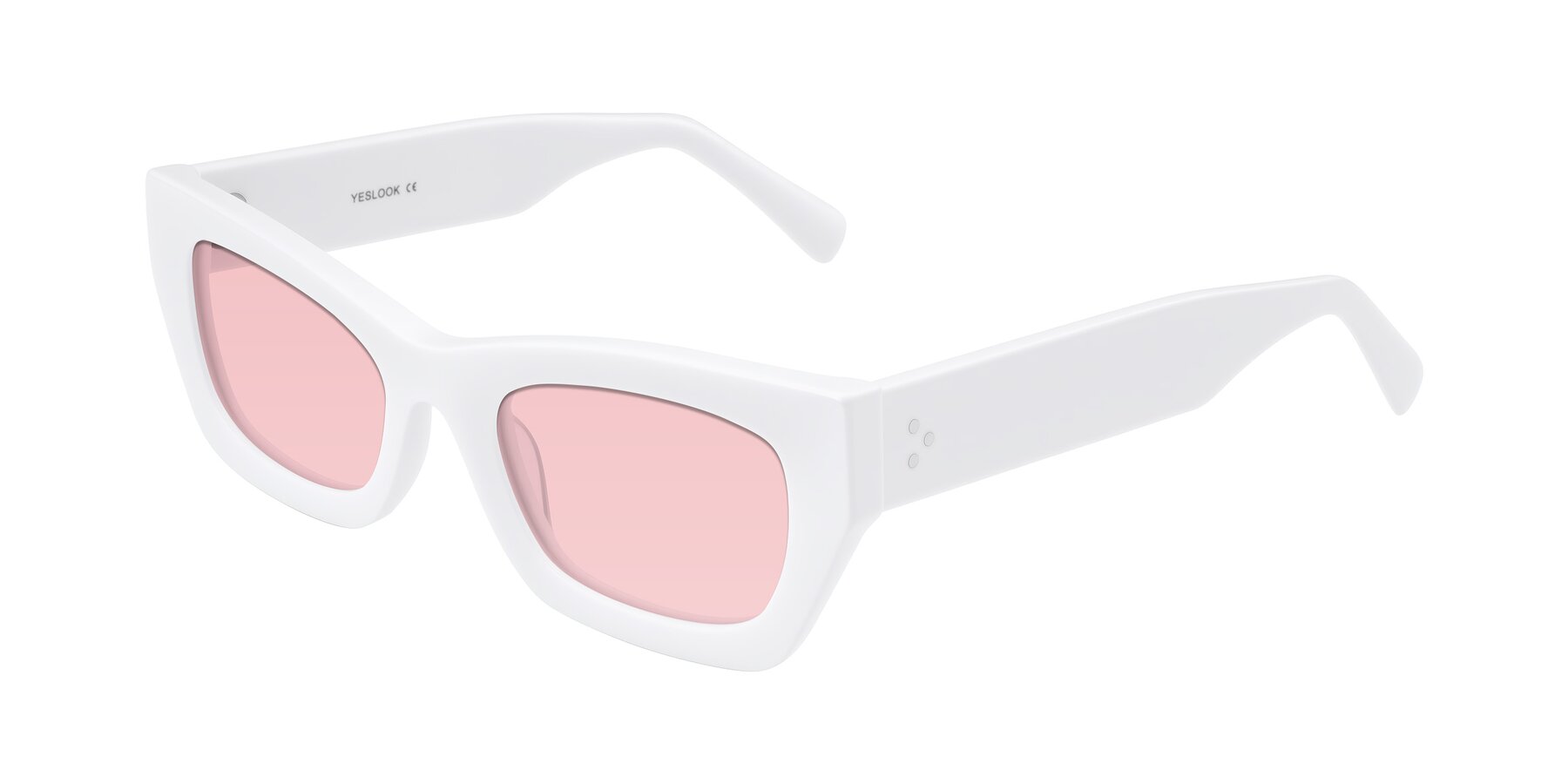 Angle of Rex in White with Light Garnet Tinted Lenses