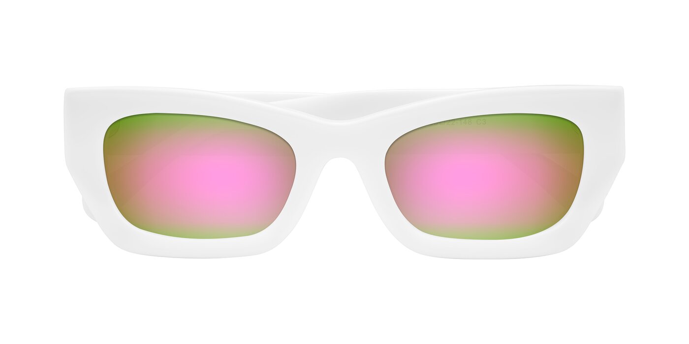 Rex - White Flash Mirrored Sunglasses