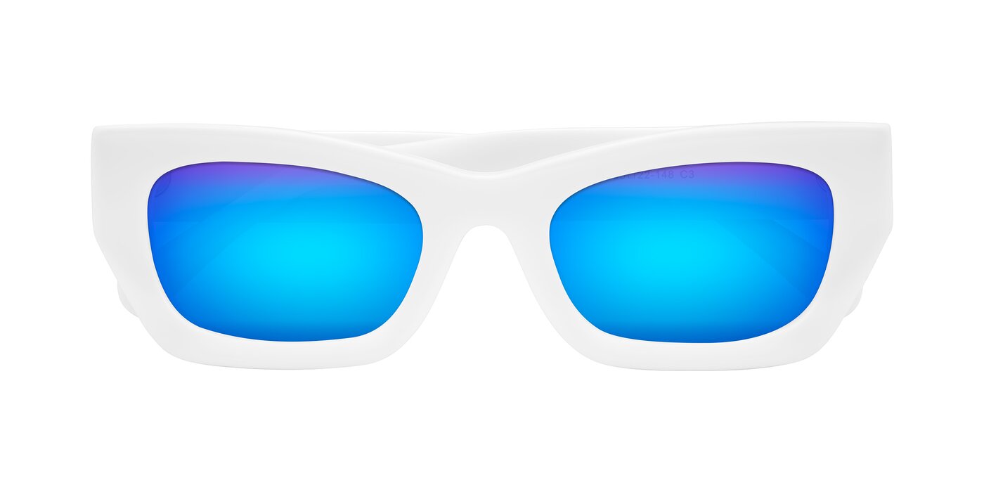 Rex - White Flash Mirrored Sunglasses