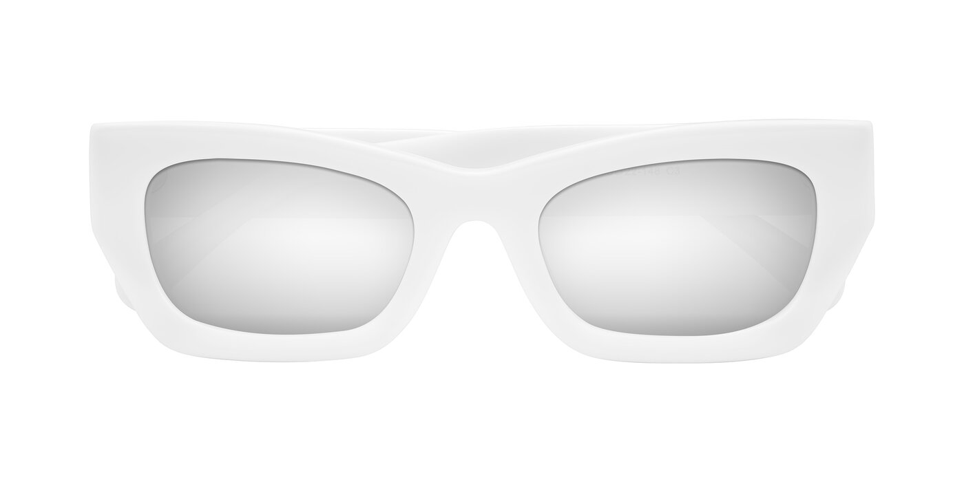 Rex - White Flash Mirrored Sunglasses