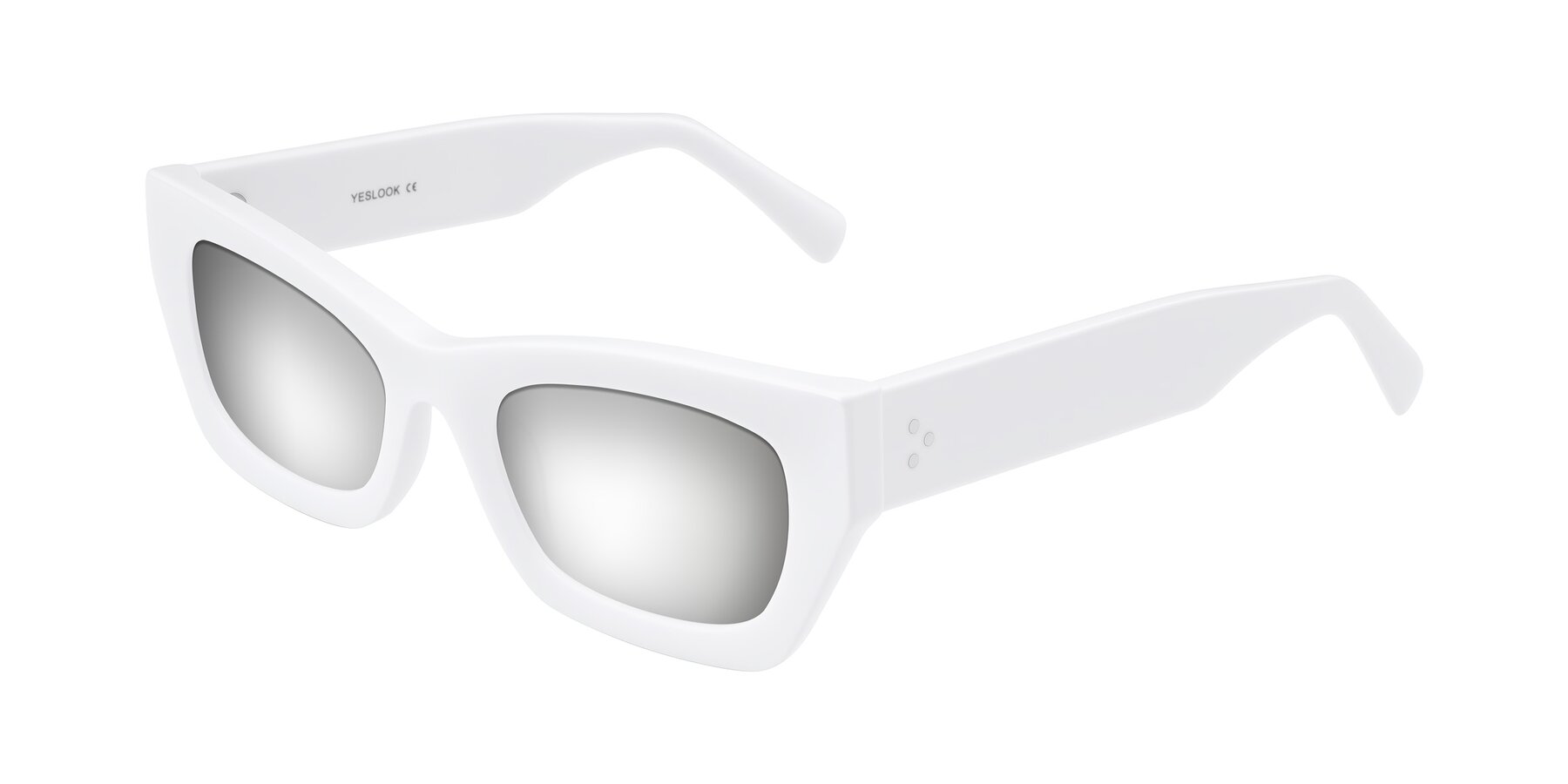 Angle of Rex in White with Silver Mirrored Lenses
