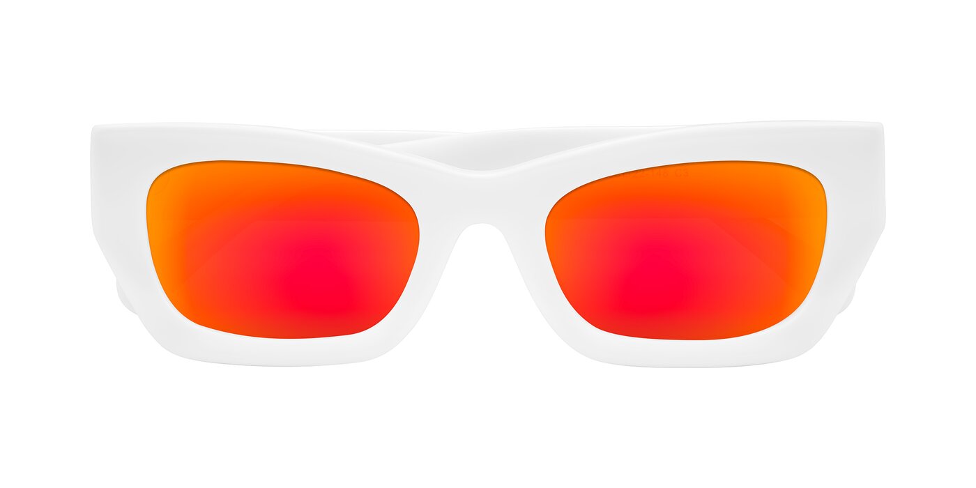 Rex - White Flash Mirrored Sunglasses