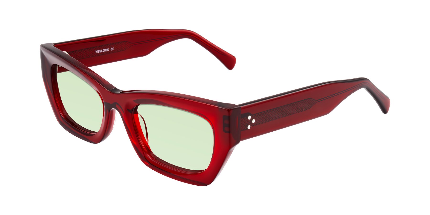 Angle of Rex in Wine with Light Green Tinted Lenses