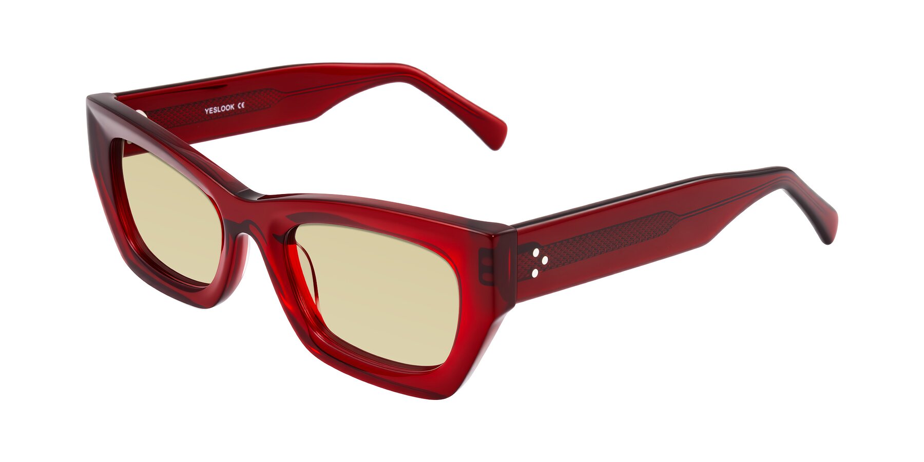 Angle of Rex in Wine with Light Champagne Tinted Lenses