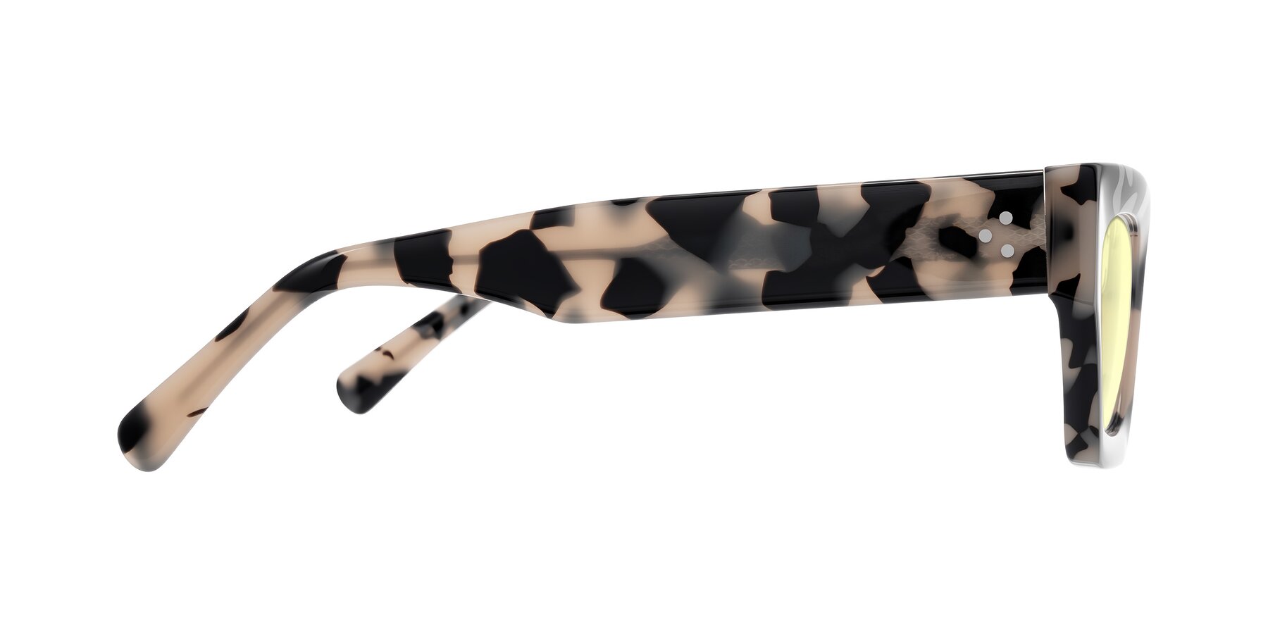 Side of Rex in Ivory Tortoise with Light Yellow Tinted Lenses