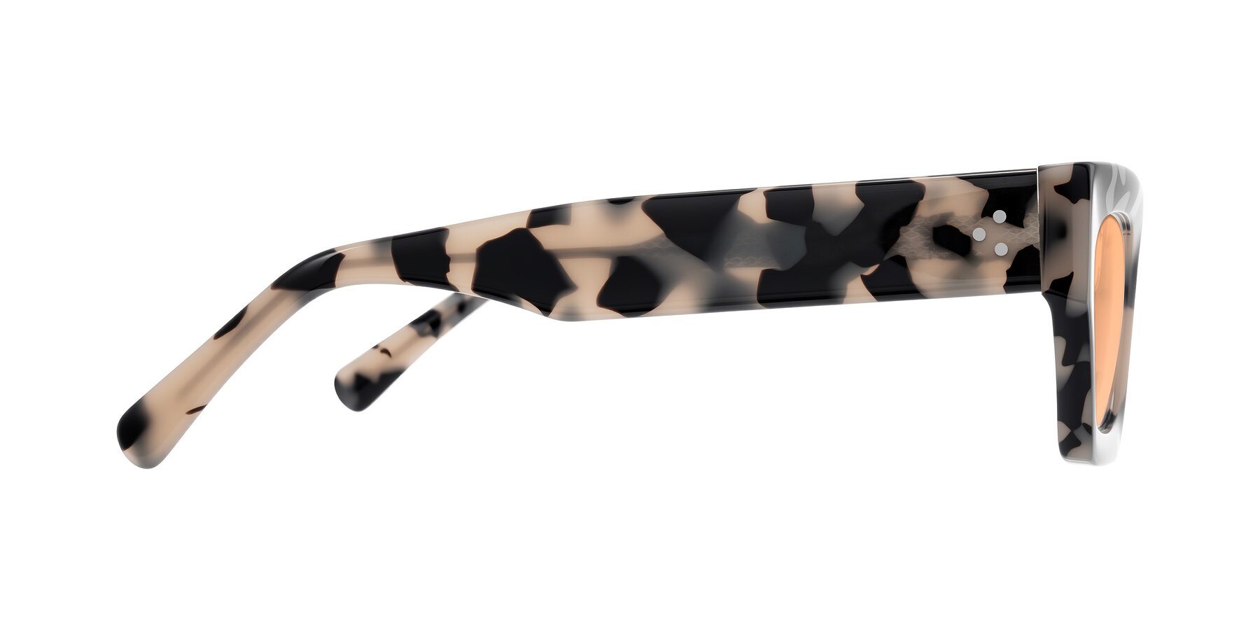 Side of Rex in Ivory Tortoise with Light Orange Tinted Lenses