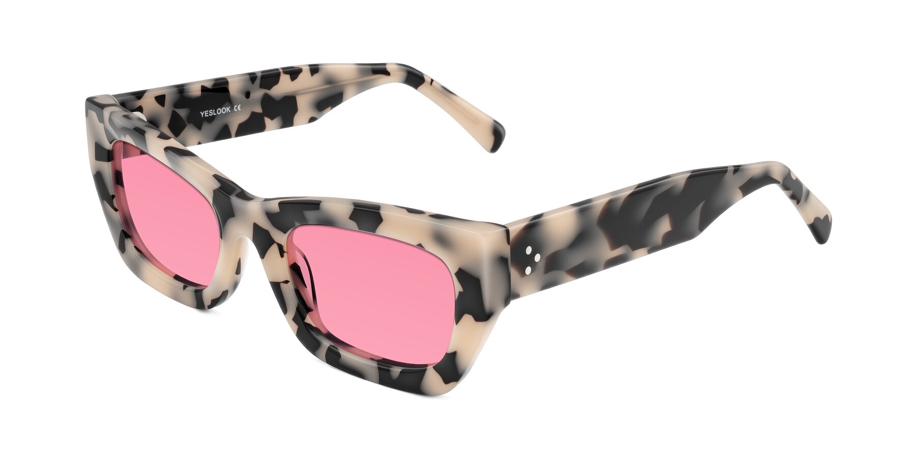 Angle of Rex in Ivory Tortoise with Pink Tinted Lenses