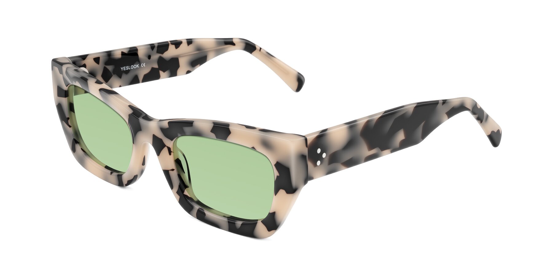 Angle of Rex in Ivory Tortoise with Medium Green Tinted Lenses
