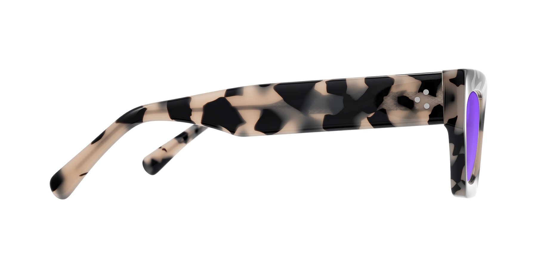 Side of Rex in Ivory Tortoise with Purple Tinted Lenses