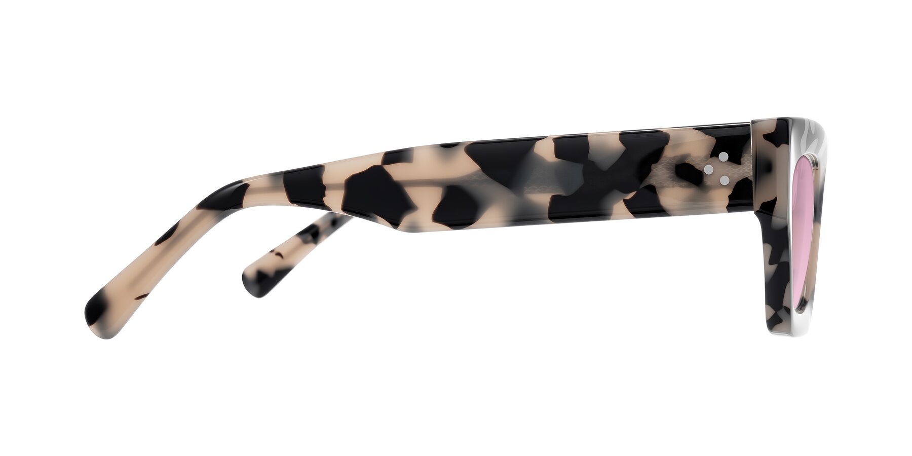 Side of Rex in Ivory Tortoise with Light Wine Tinted Lenses