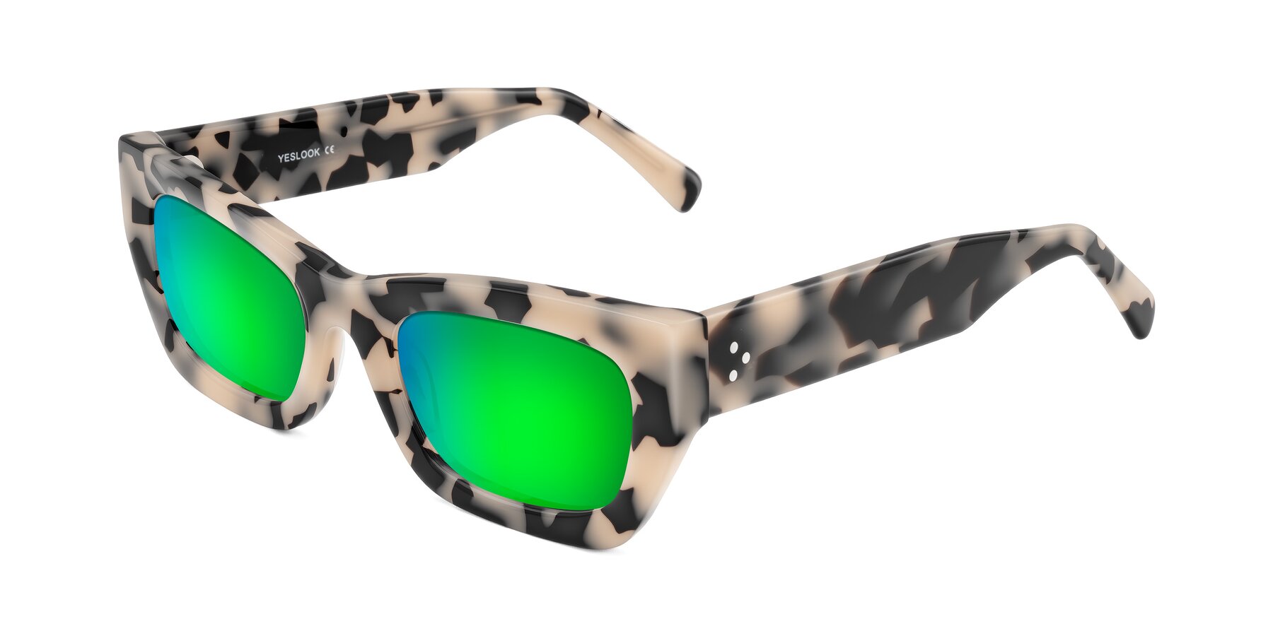 Angle of Rex in Ivory Tortoise with Green Mirrored Lenses