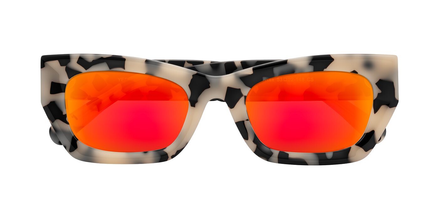 Rex - Ivory Tortoise Flash Mirrored Sunglasses