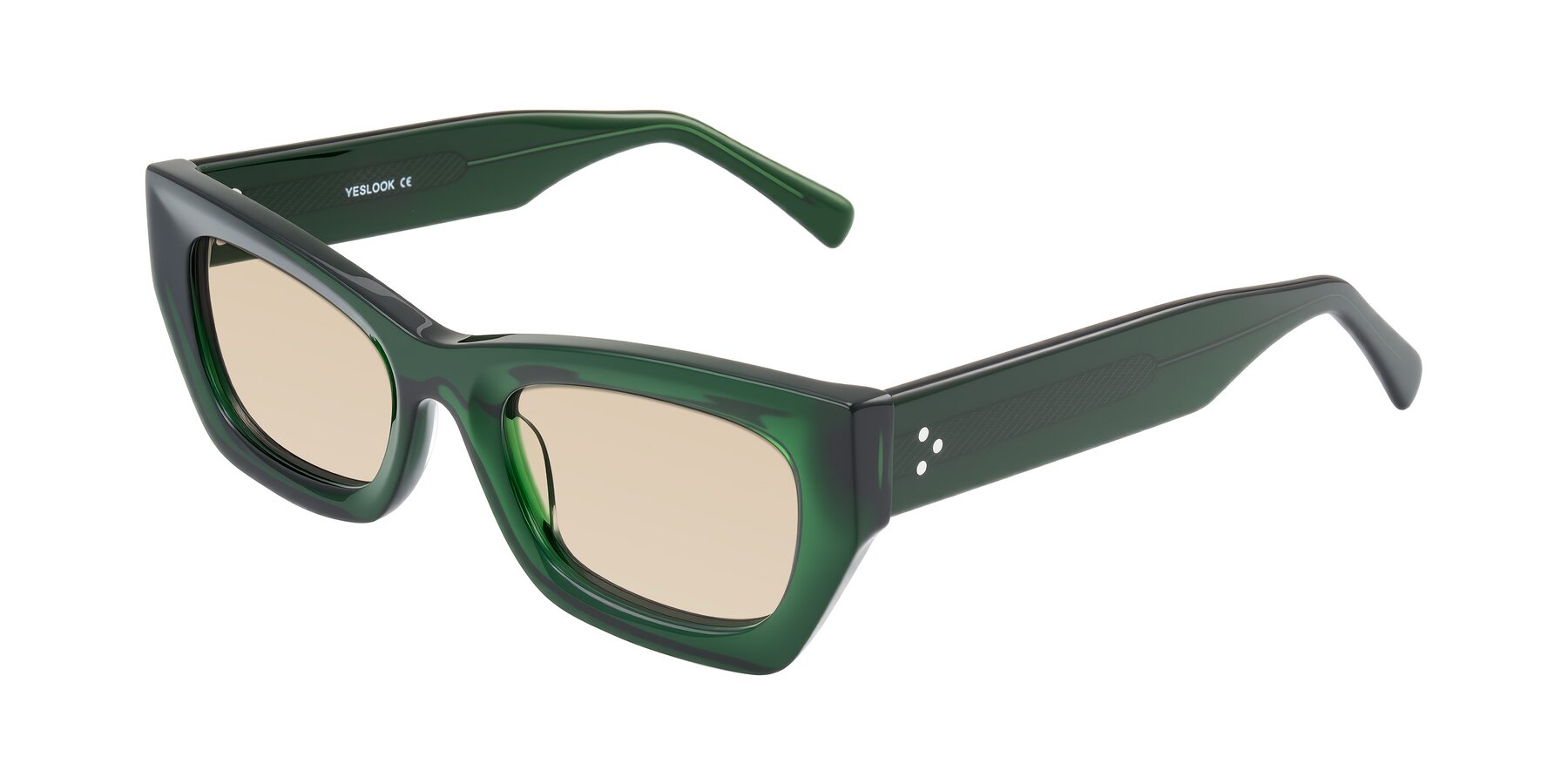 Angle of Rex in Jade Green with Light Brown Tinted Lenses