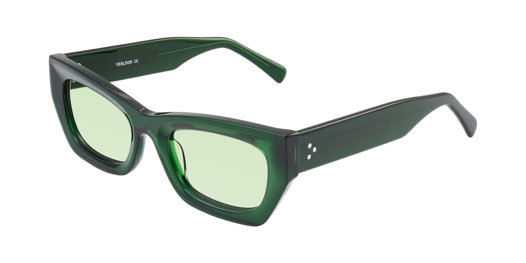 Angle of Rex in Jade Green with Light Green Tinted Lenses
