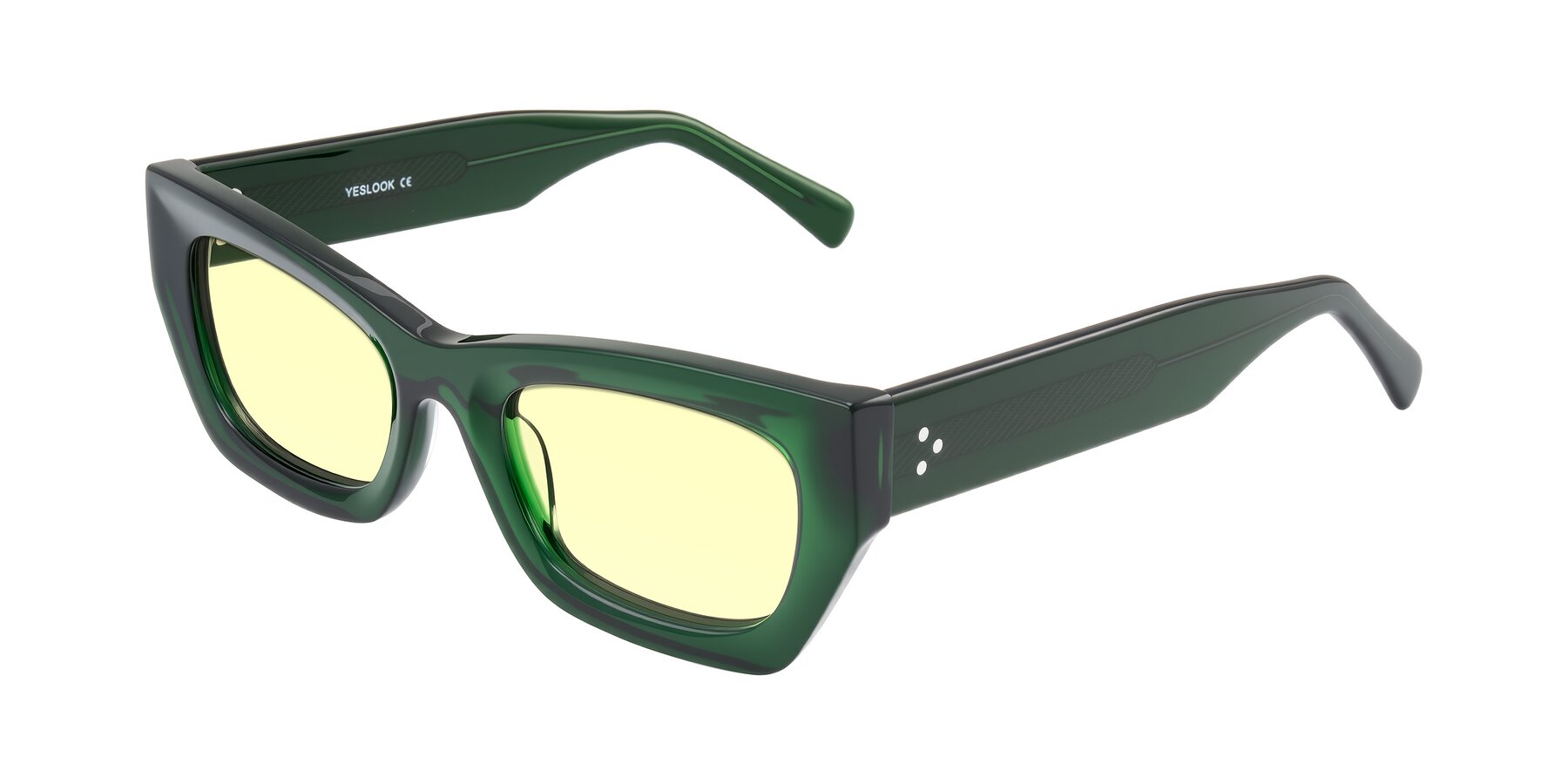 Angle of Rex in Jade Green with Light Yellow Tinted Lenses