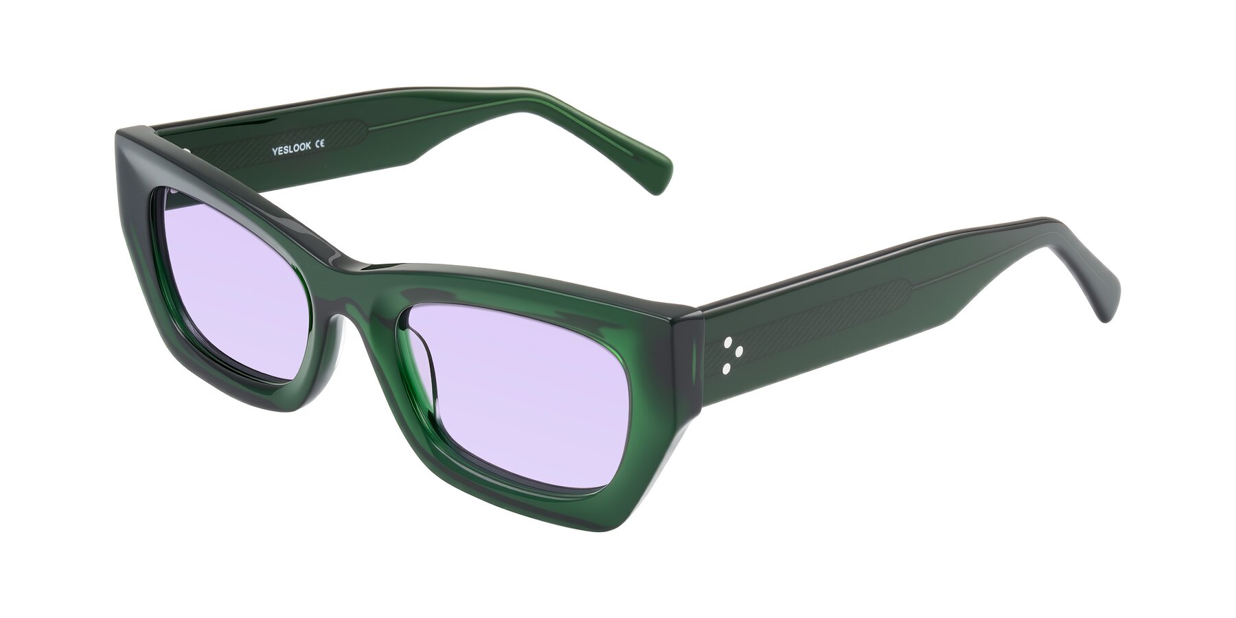 Angle of Rex in Jade Green with Light Purple Tinted Lenses