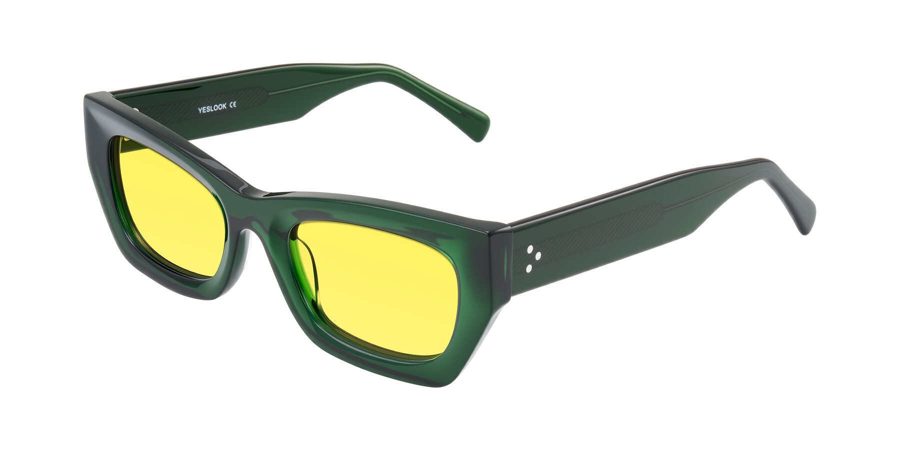 Angle of Rex in Jade Green with Medium Yellow Tinted Lenses