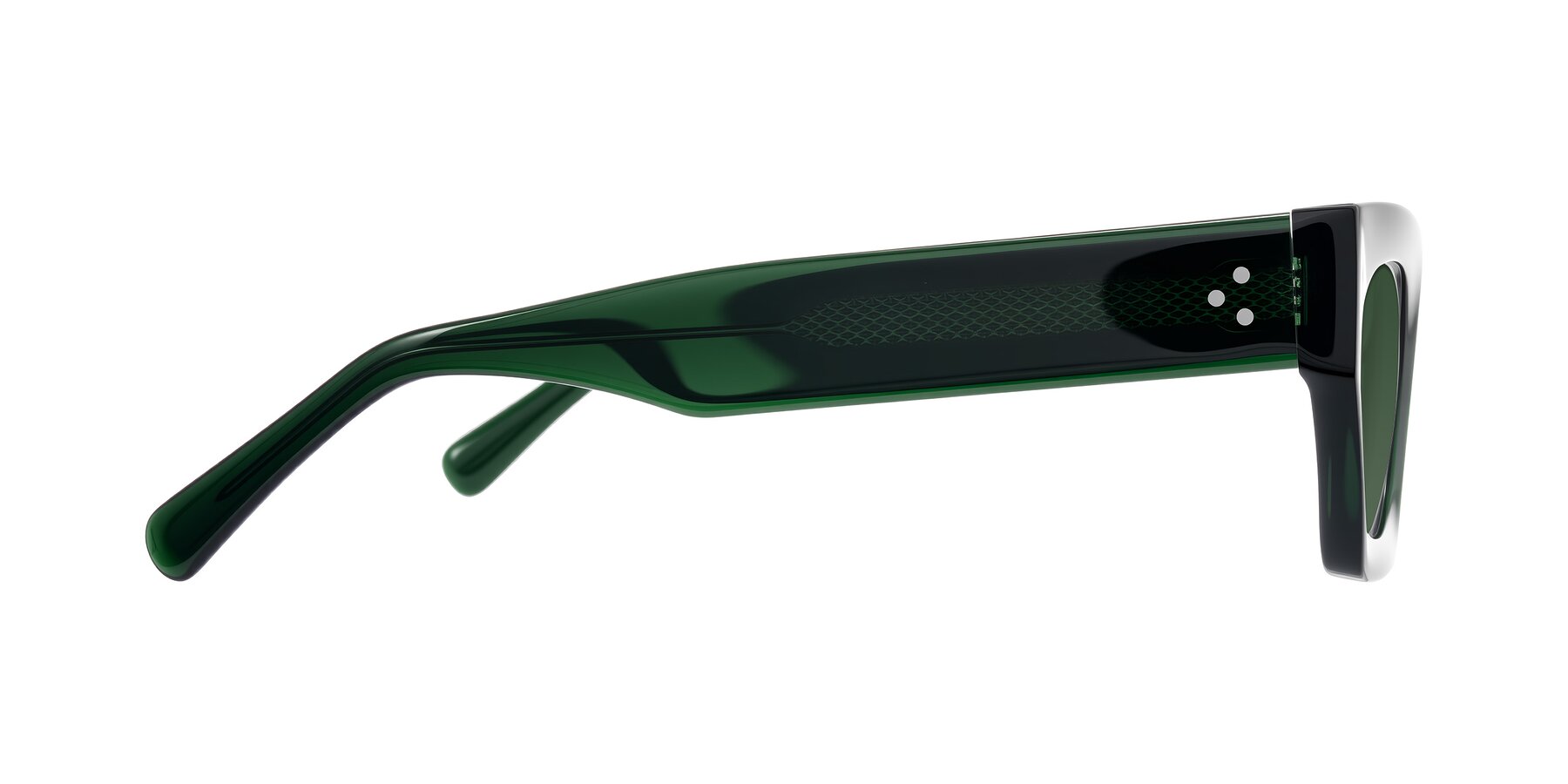 Side of Rex in Jade Green with Green Tinted Lenses