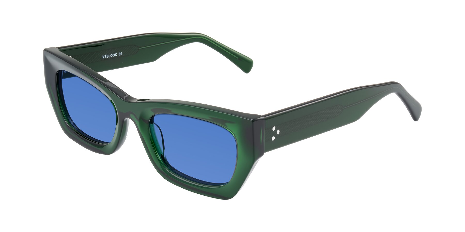 Angle of Rex in Jade Green with Blue Tinted Lenses