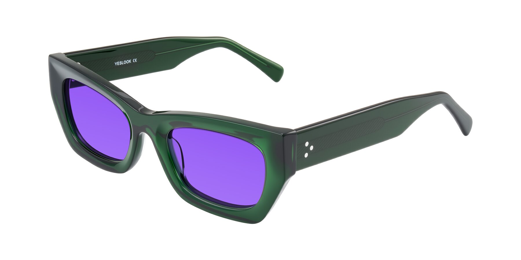 Angle of Rex in Jade Green with Purple Tinted Lenses