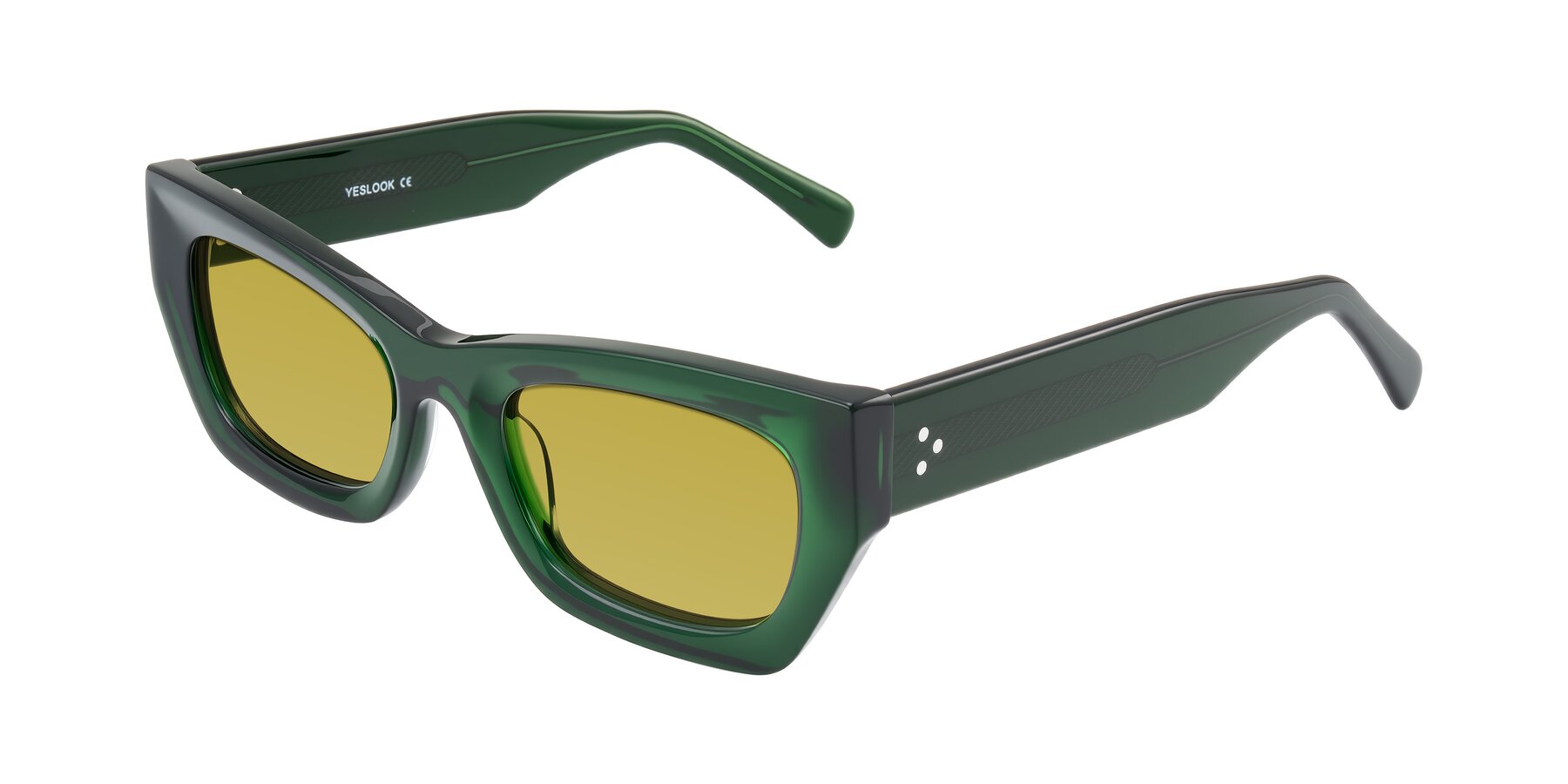 Angle of Rex in Jade Green with Champagne Tinted Lenses