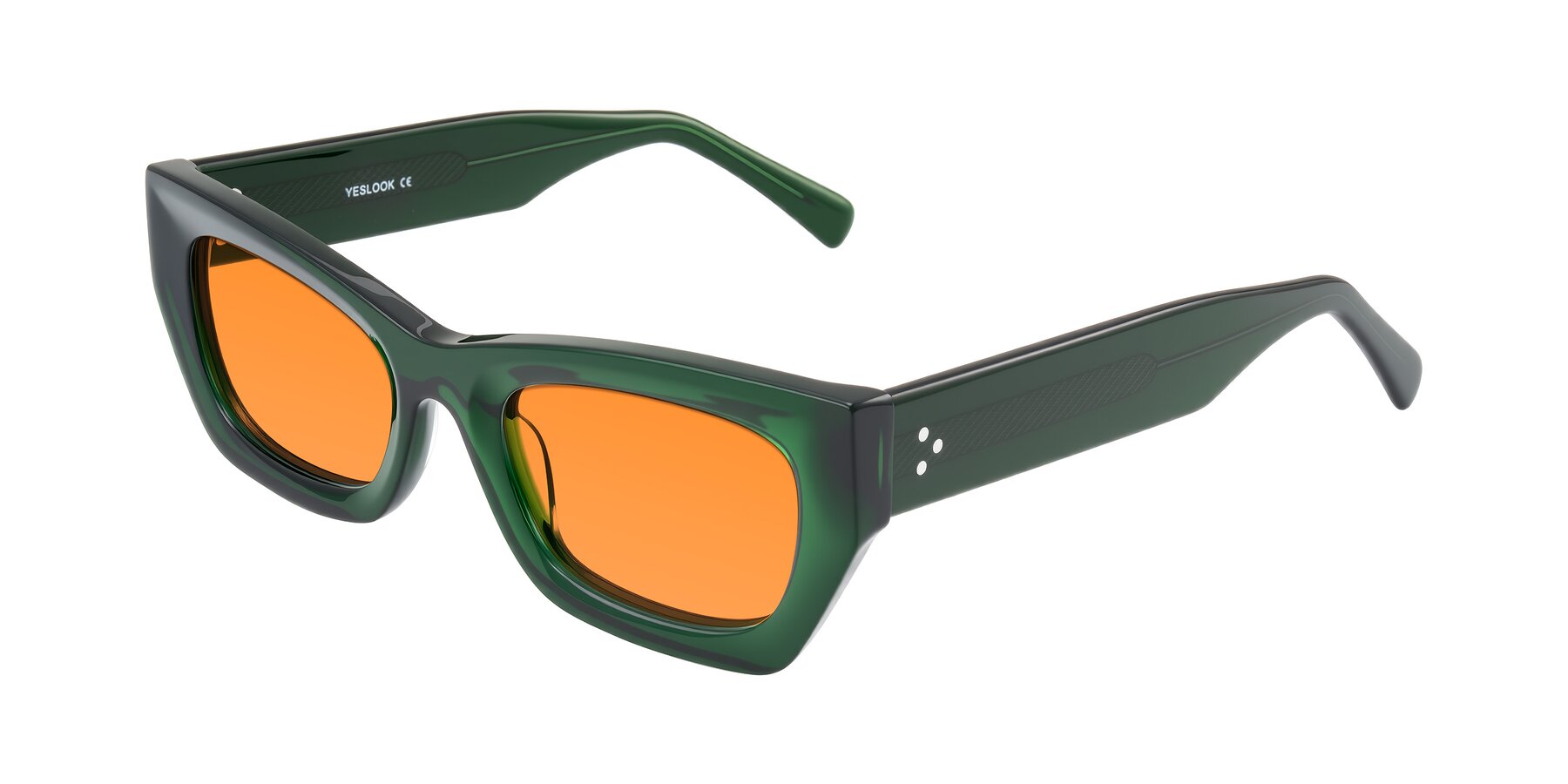 Angle of Rex in Jade Green with Orange Tinted Lenses