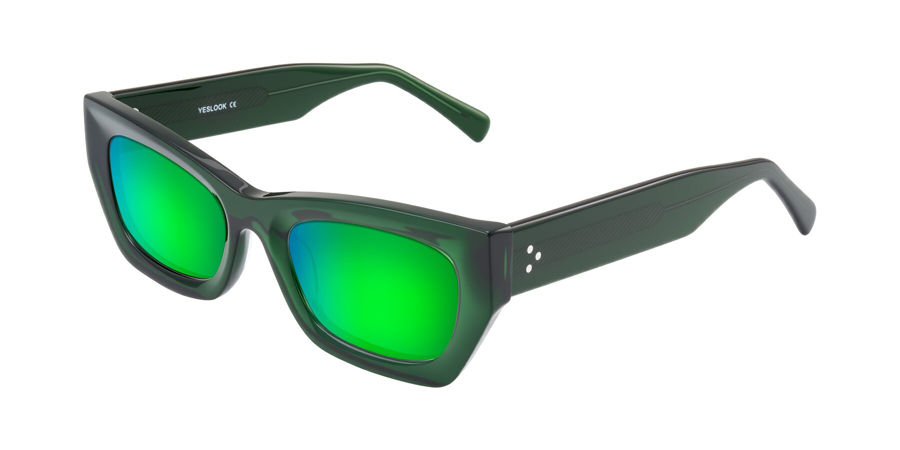 Angle of Rex in Jade Green with Green Mirrored Lenses