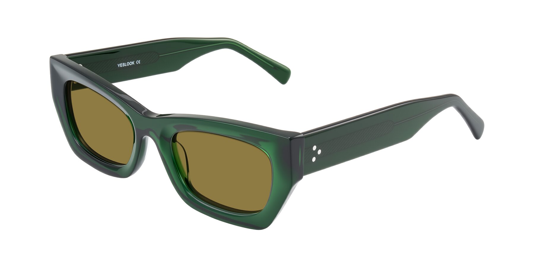 Angle of Rex in Jade Green with Brown Polarized Lenses
