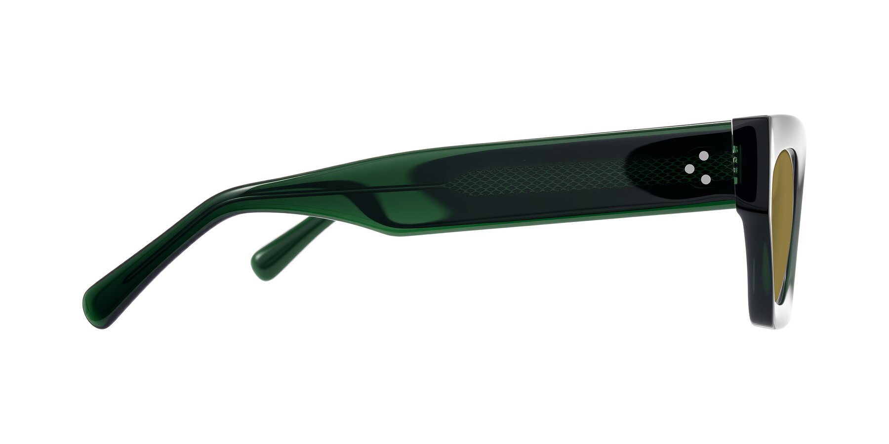 Side of Rex in Jade Green with Brown Polarized Lenses