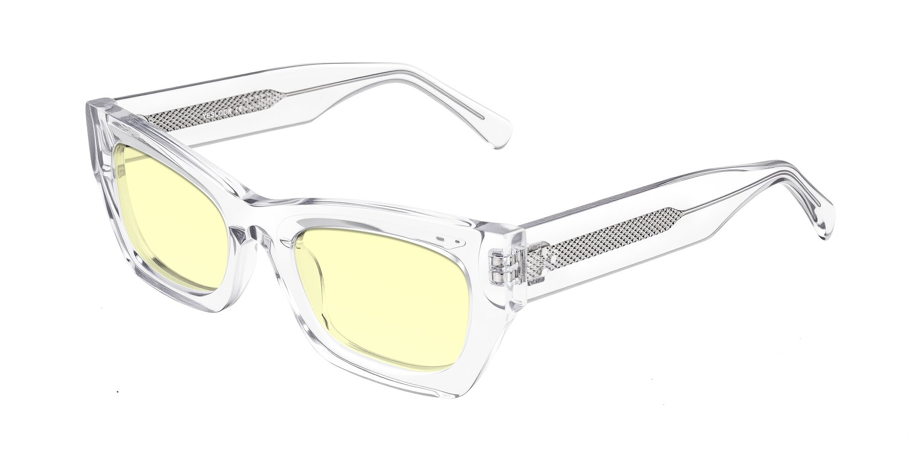 Angle of Rex in Clear with Light Yellow Tinted Lenses