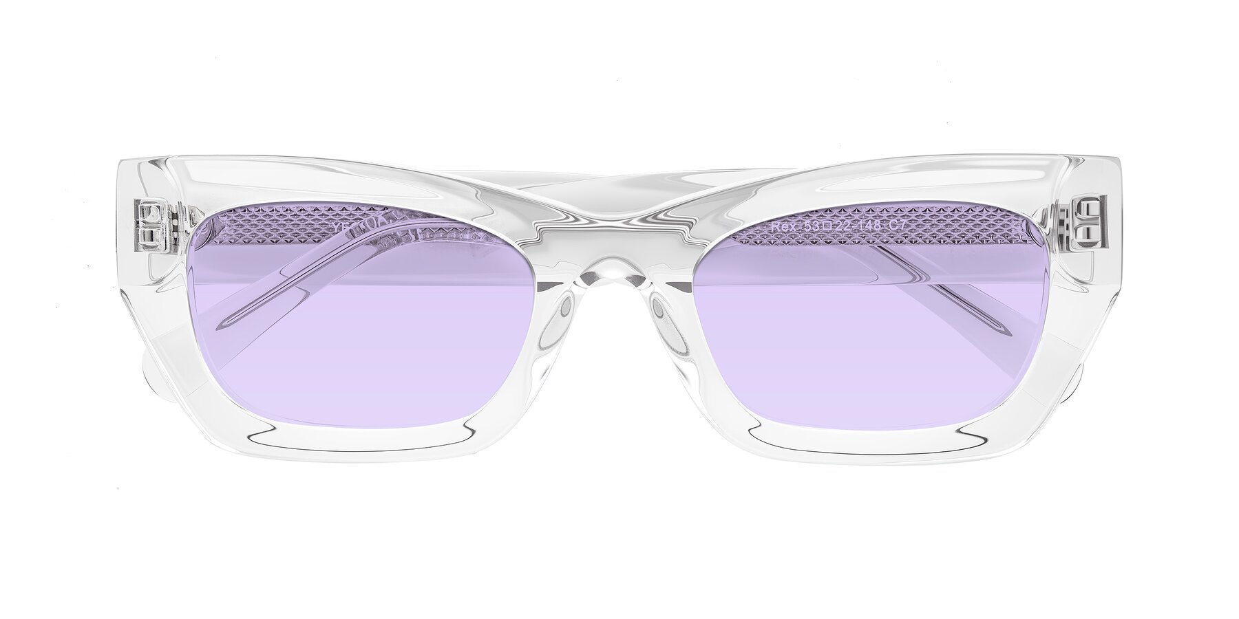 Folded Front of Rex in Clear with Light Purple Tinted Lenses