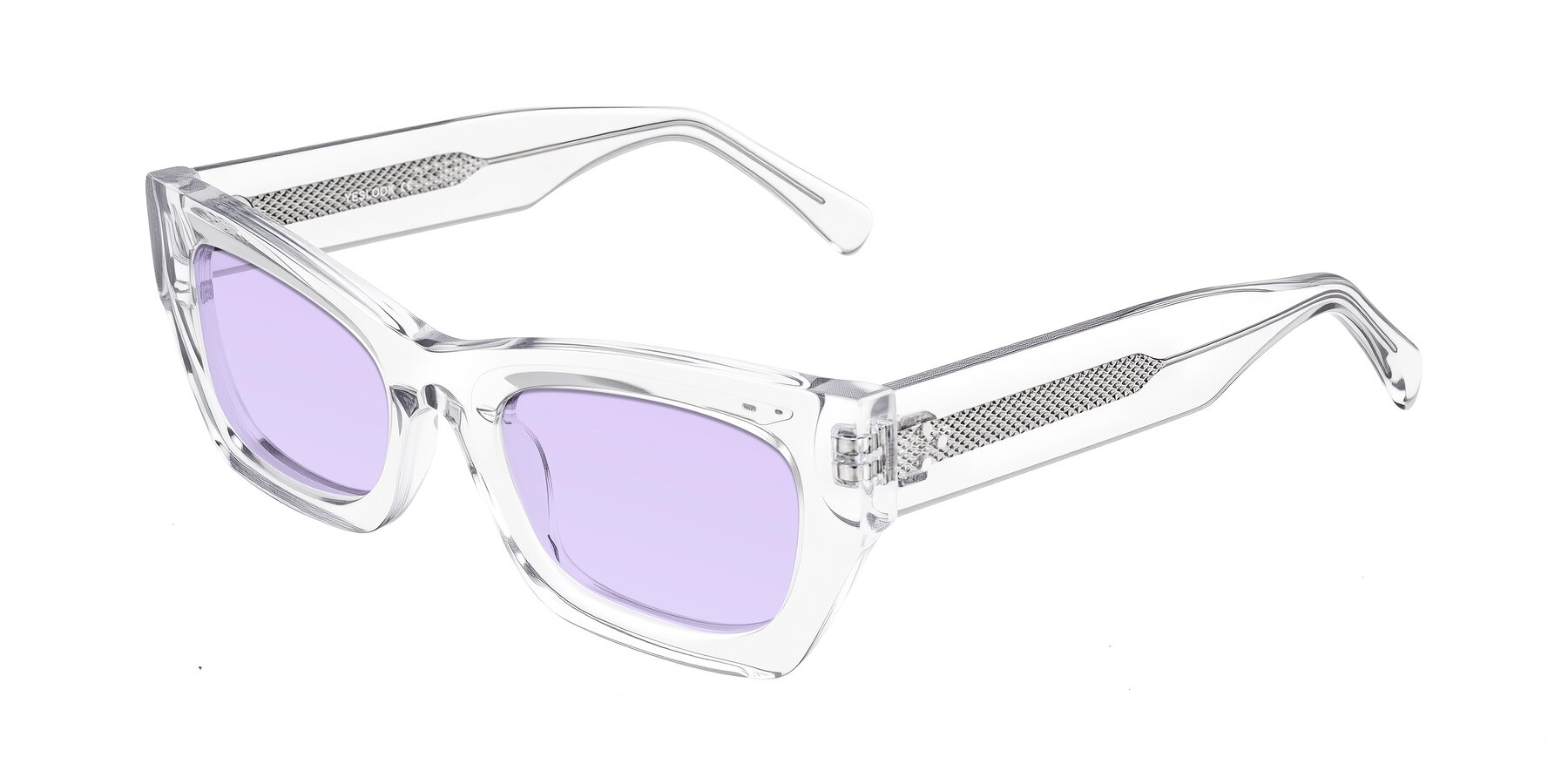 Angle of Rex in Clear with Light Purple Tinted Lenses