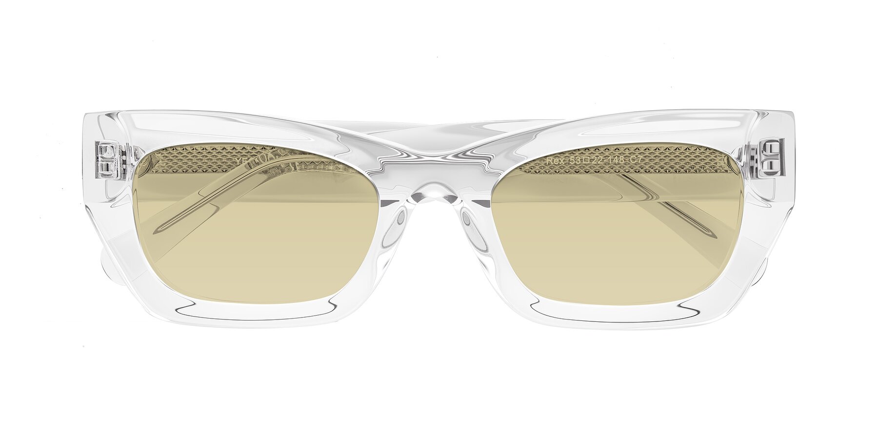 Folded Front of Rex in Clear with Light Champagne Tinted Lenses