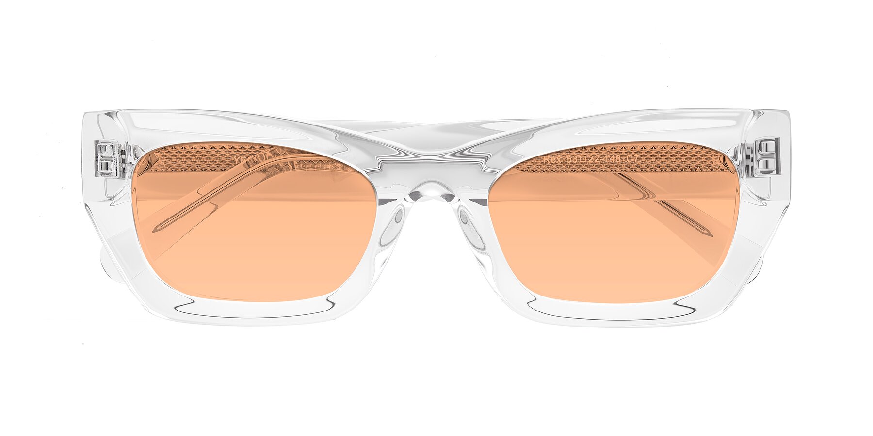 Folded Front of Rex in Clear with Light Orange Tinted Lenses