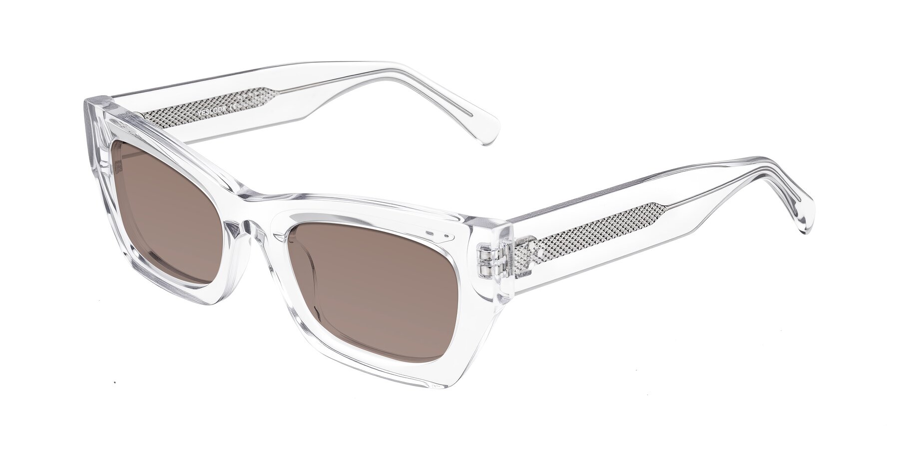 Angle of Rex in Clear with Medium Brown Tinted Lenses