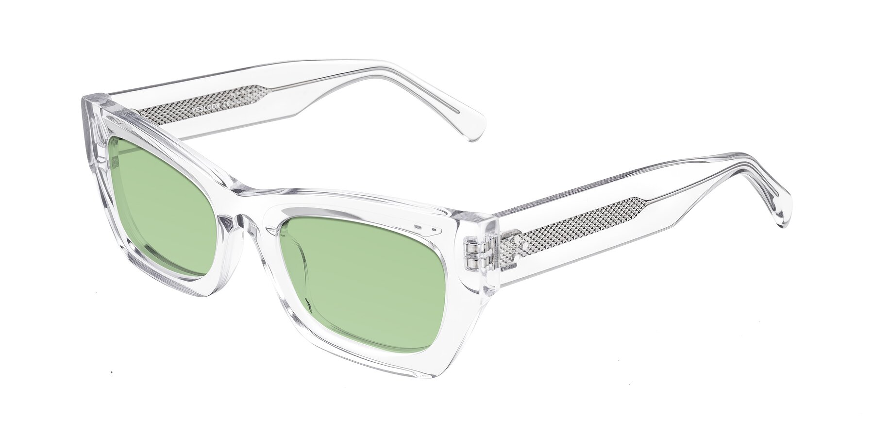 Angle of Rex in Clear with Medium Green Tinted Lenses