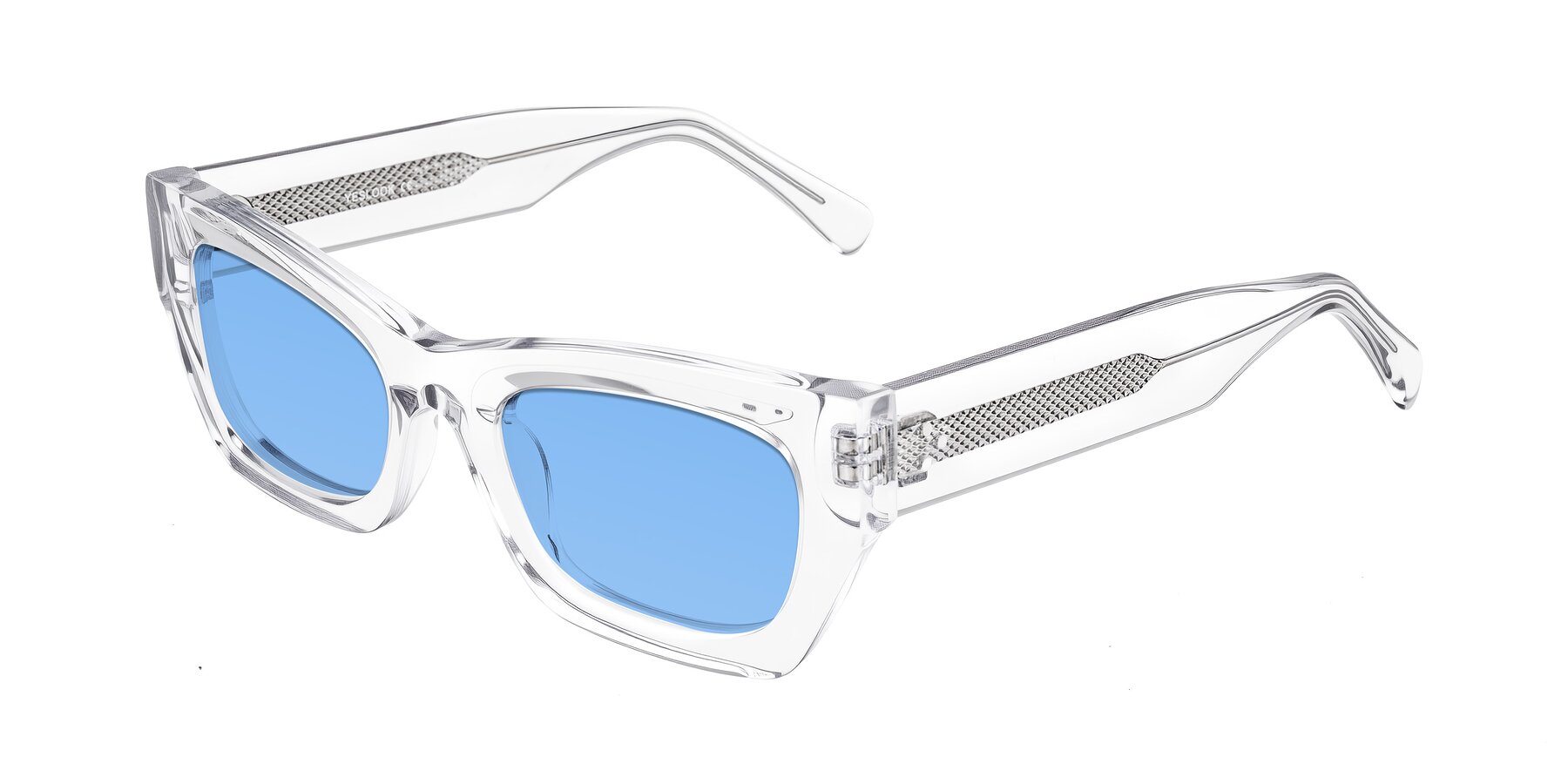 Angle of Rex in Clear with Medium Blue Tinted Lenses