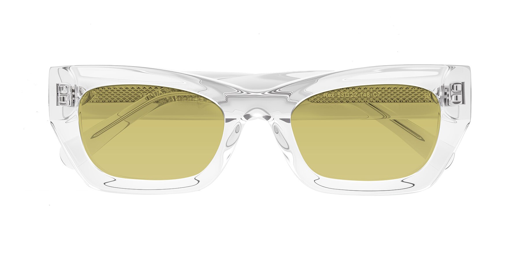 Folded Front of Rex in Clear with Medium Champagne Tinted Lenses