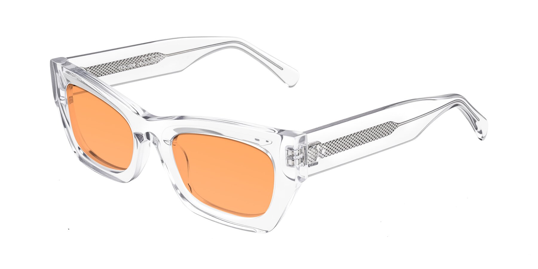 Angle of Rex in Clear with Medium Orange Tinted Lenses