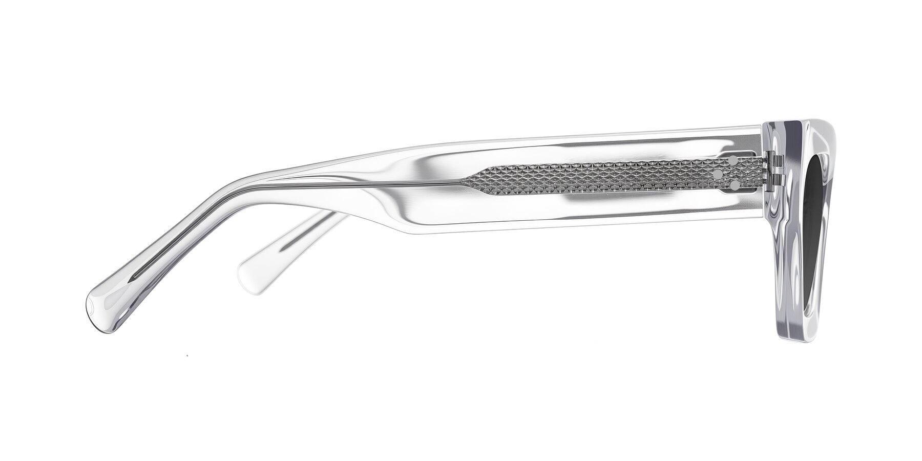 Side of Rex in Clear with Gray Tinted Lenses