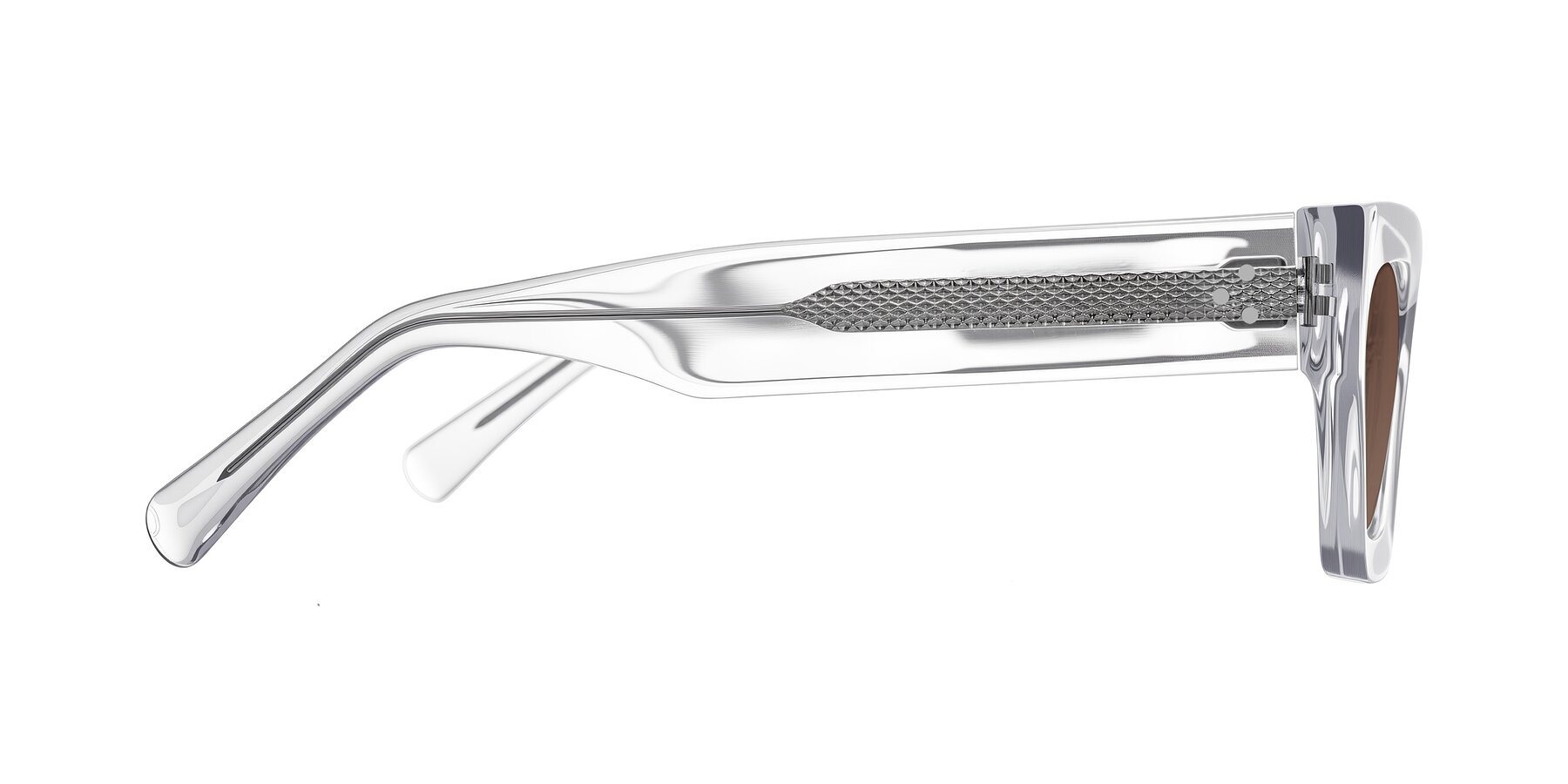 Side of Rex in Clear with Brown Tinted Lenses