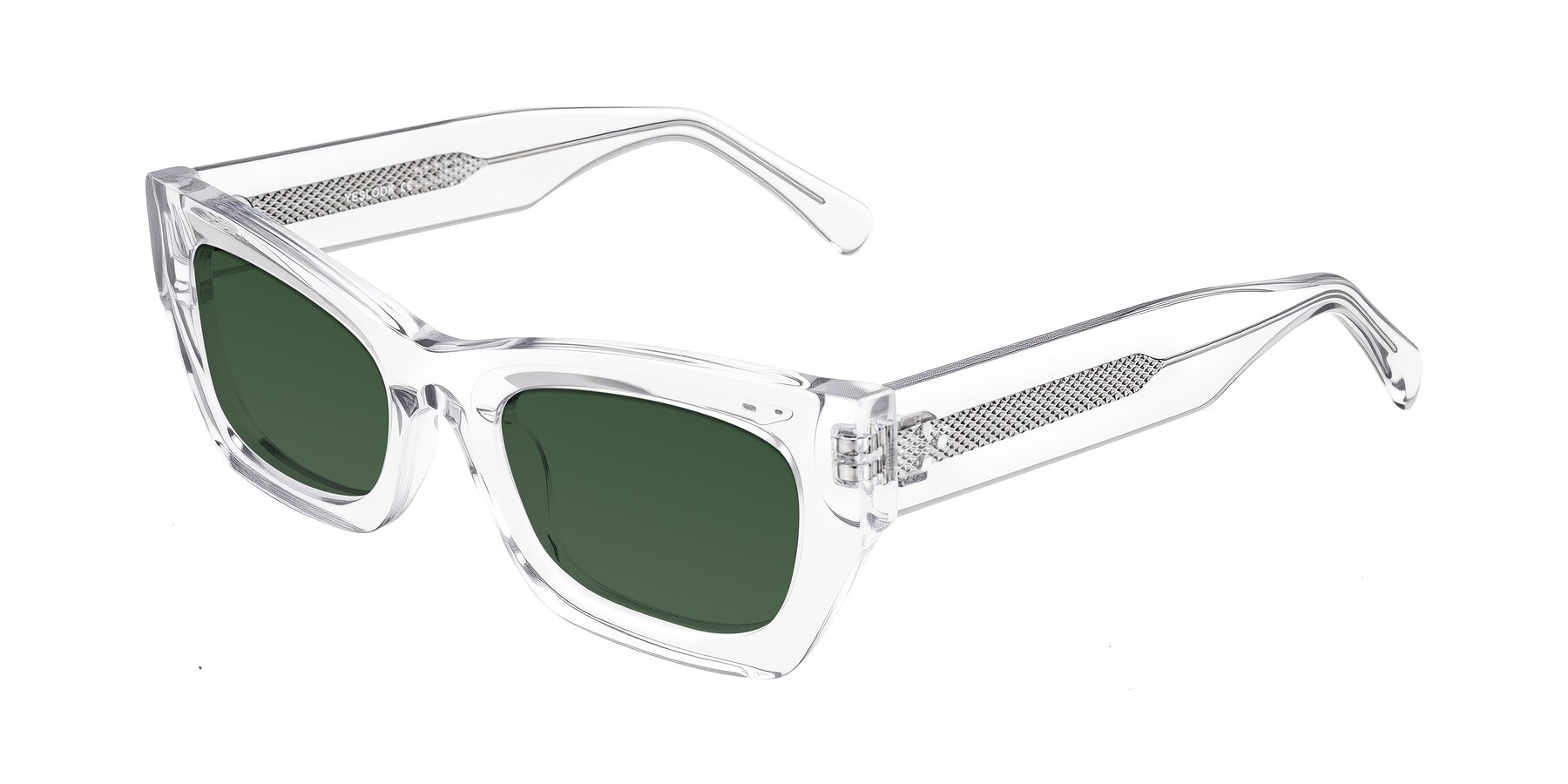 Angle of Rex in Clear with Green Tinted Lenses